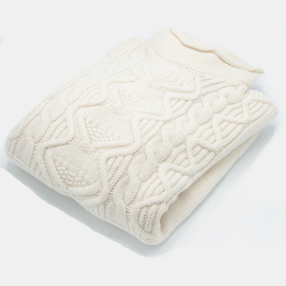 White Cable-knit Fishermans Sweater